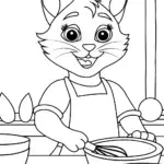 Biscuit the cat baking joyfully