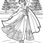 Elsa dancing on a frozen lake