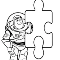 Buzz Lightyear solving a puzzle