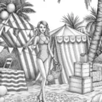Barbie at the beach art festival