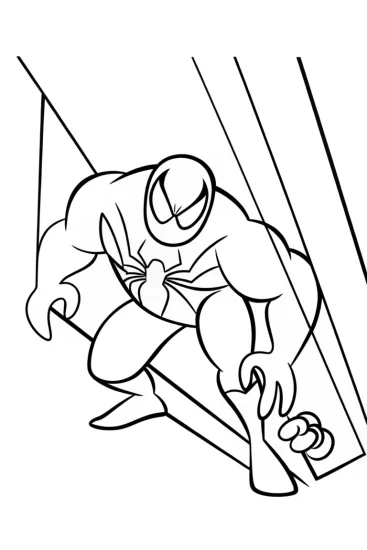 A coloring page of Venom facing a shadow creature
