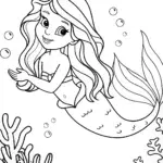 Mermaid crafting coral sculptures