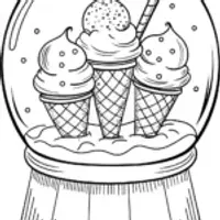 Ice cream cones in a snow globe