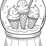 Ice cream cones in a snow globe