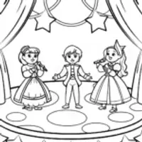 Stars performing on a moon stage