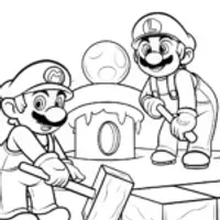Mario and Luigi ice sculpting contest