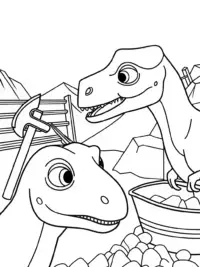 Dinosaurs sculpting at a quarry