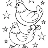 Chickens roller skating in space