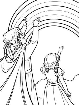 Dream Weavers creating a rainbow coloring pages