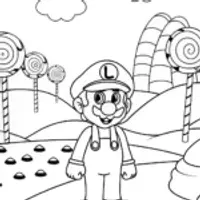 Luigi in a candy wonderland