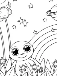Rainbow Friends in a cosmic garden