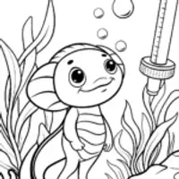 Axolotl at the underwater weather station