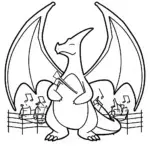 Charizard conducting an orchestra