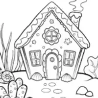 Gingerbread house underwater scene