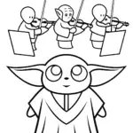 Baby Yoda conducting an orchestra
