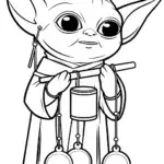 Baby Yoda crafting wind chimes