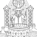 Wizard mixing love potions