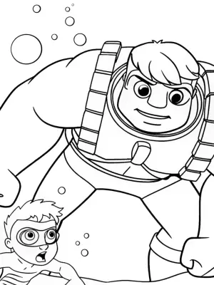 Hulk’s underwater rescue mission coloring pages