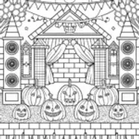 Halloween music festival scene