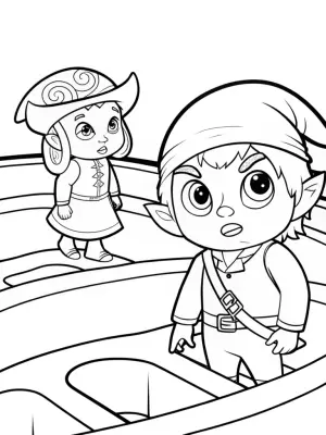 Monsters in a magical maze coloring pages