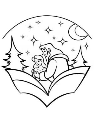 Belle and the Beast’s starry night coloring pages