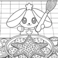 Cinnamoroll baking on a star