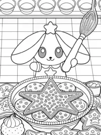 Cinnamoroll baking on a star