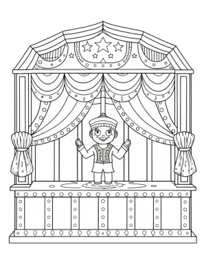 Luigi shadow puppet show coloring pages