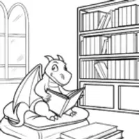 Charizard storytelling in a library