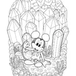 Mickey Mouse exploring a crystal cave