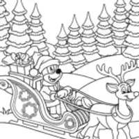 Mickey Mouse Christmas sleigh ride