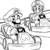 Mario and Luigi racing karts