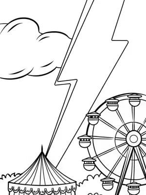 Lightning bolt at the carnival coloring pages