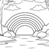 Rainbow reflections in the enchanted lake