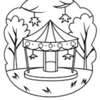 Thanksgiving carousel in the forest