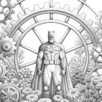 Batman in a mechanical garden