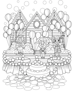 Super Sonic’s bubble festival coloring pages