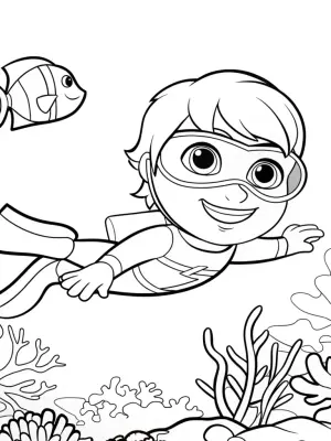 Flash’s underwater adventure coloring pages