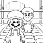 Mario and Luigi in a cheese factory