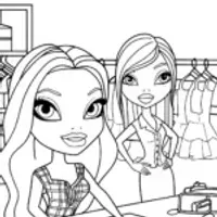 Bratz dolls in a fashion lab