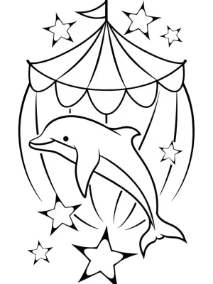 Underwater carnival with dolphin coloring pages