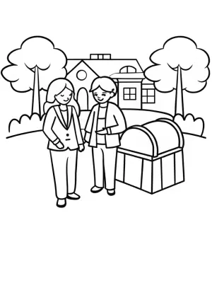 Rainbow High students find a time capsule coloring pages