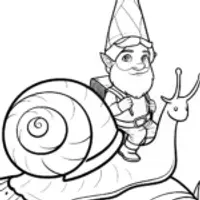 Gnome riding a giant snail