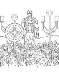 Captain America in a tech garden