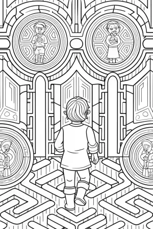 Goku’s mirror maze adventure coloring pages