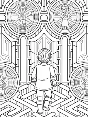 Goku’s mirror maze adventure coloring pages