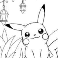 Pikachu in a magical garden