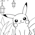 Pikachu in a magical garden