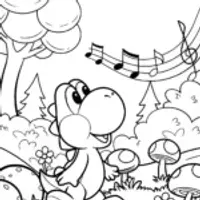 Yoshi in the musical forest