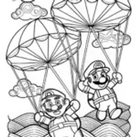 Mario and Luigi sky surfing